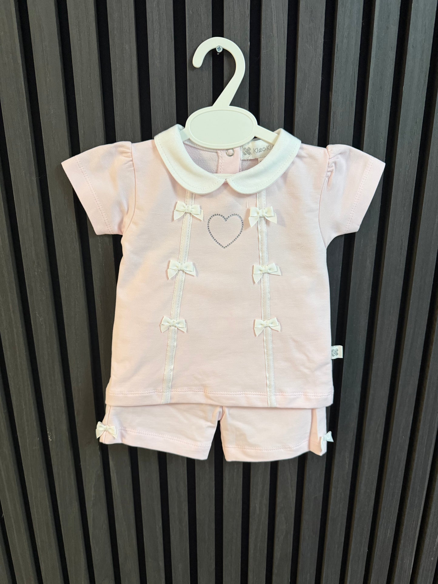 Kleo kids SS26 girls heart short set