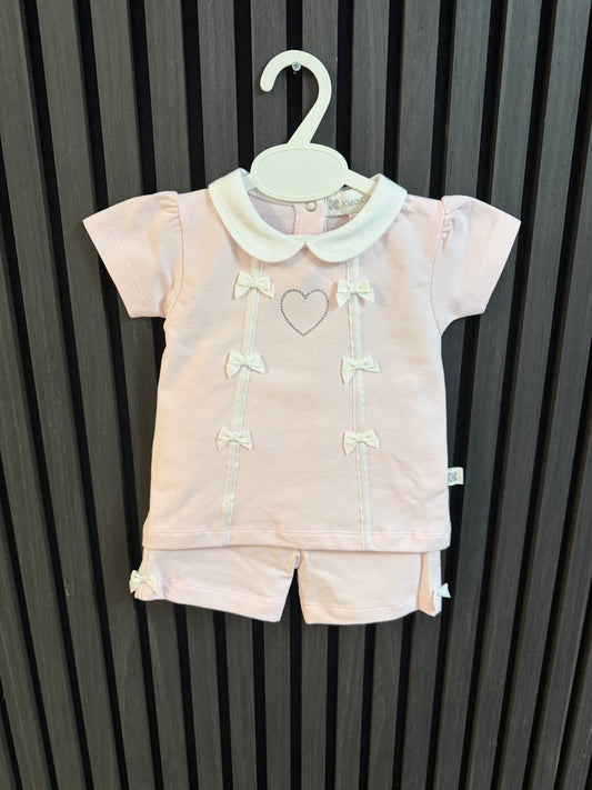 Kleo kids SS26 girls heart short set