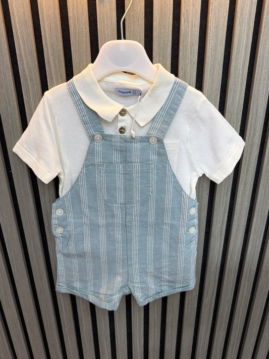 Mayoral 1109 mint dungaree with knitted polo