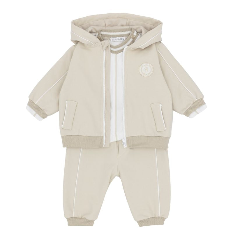 Boy beige 3 piece tracksuit - BB3242