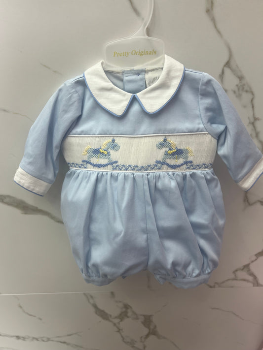 Pretty originals AW25 - blue rocking horse romper BL62338E