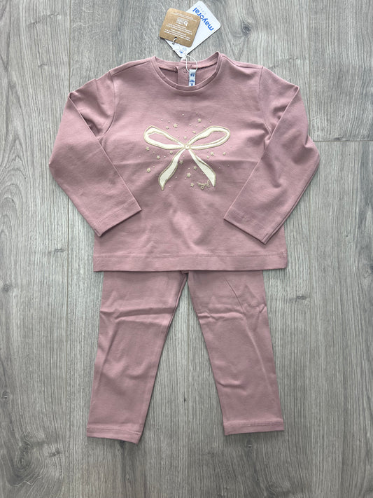 Mayoral AW25 116 - pink bow legging set