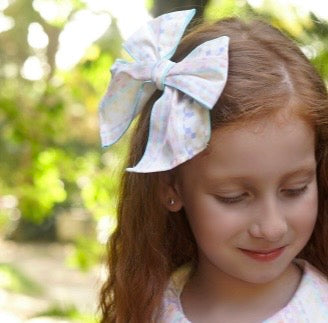 Babine girls pastel print hair bow - PREORDER