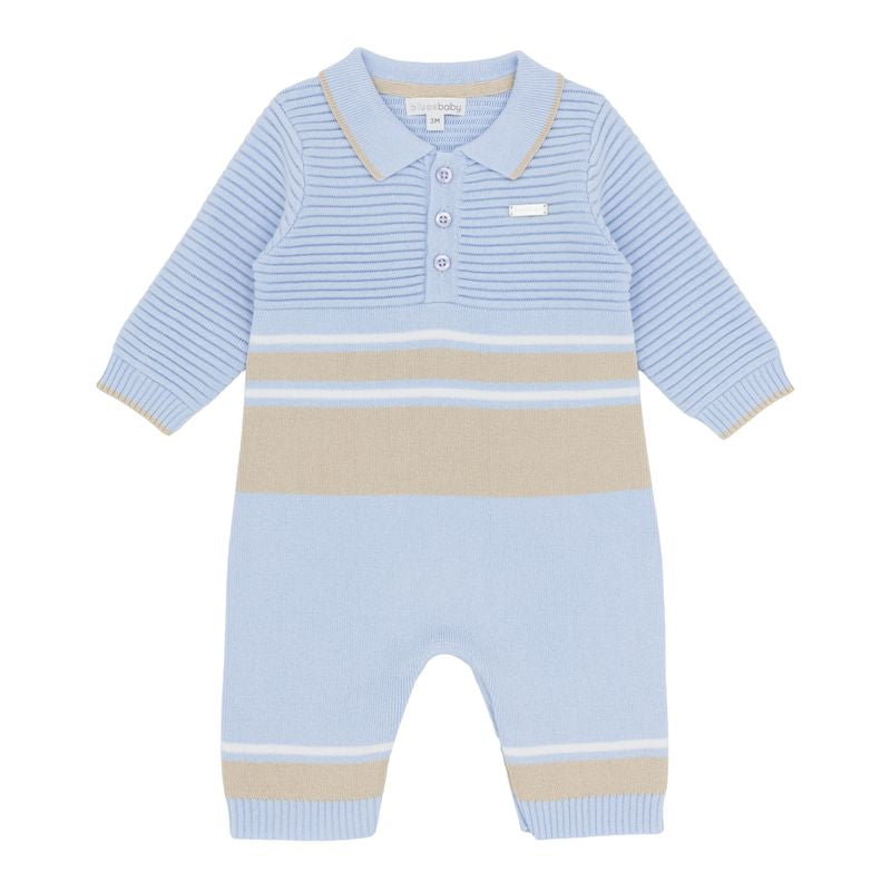 Boys blue knitted romper - BB3136