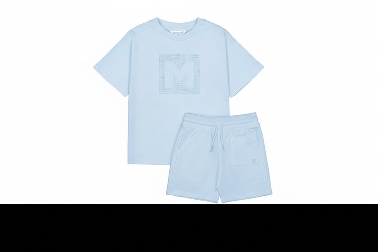 Mayoral boys pale blue short set