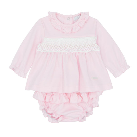 Amore 25 girls pink smocked jam pant set - AM0038