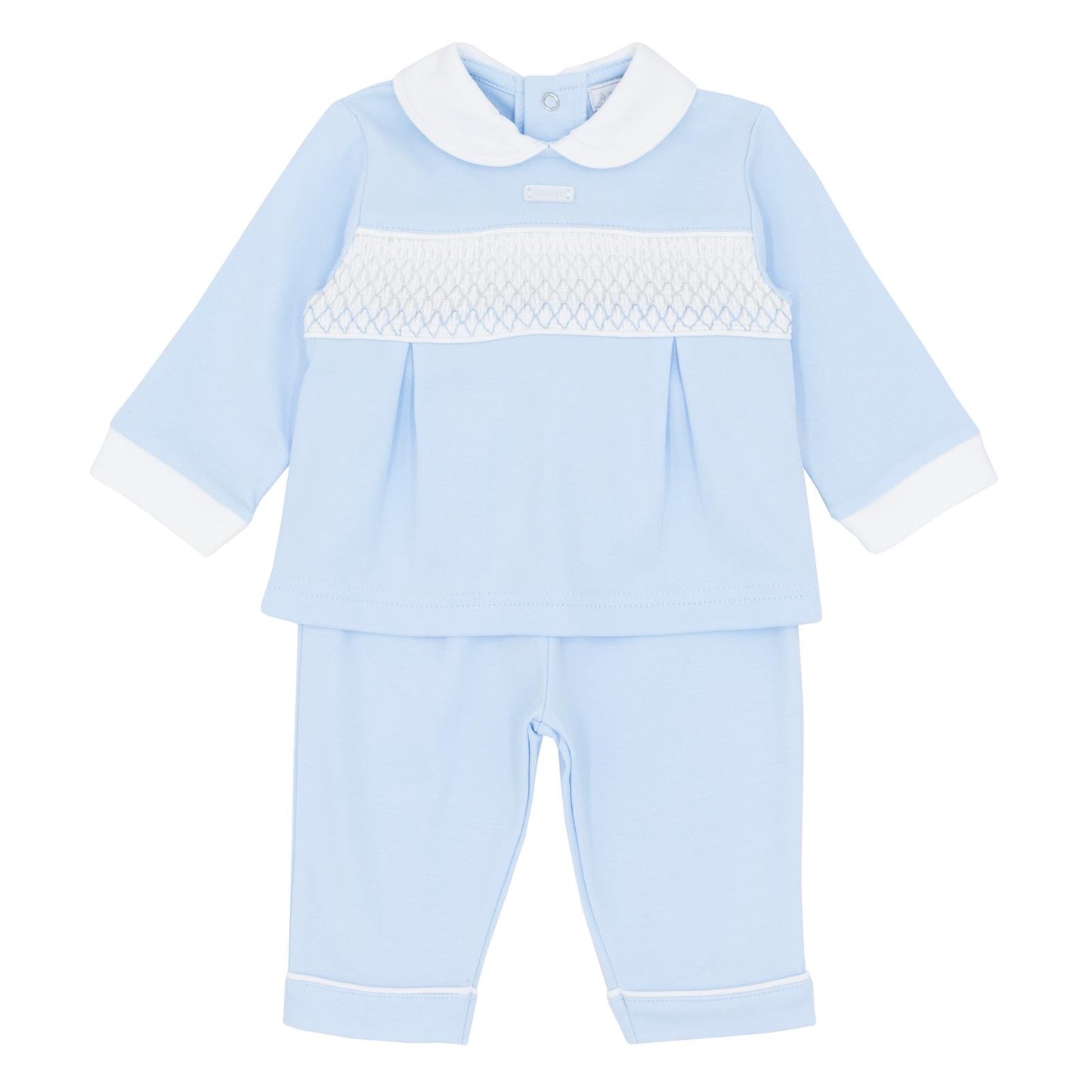 Amore boys blue smocked 2 piece - AM0023