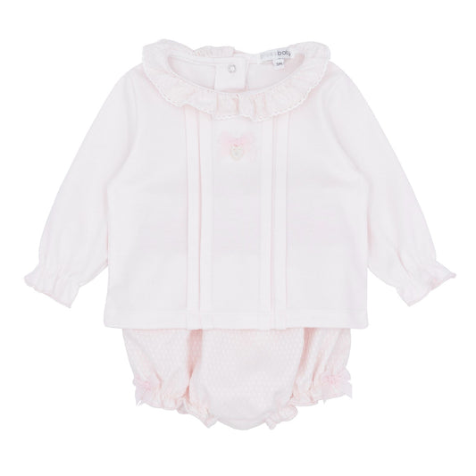 Blues baby AW25 BB2174 - Girls pink bloomer set