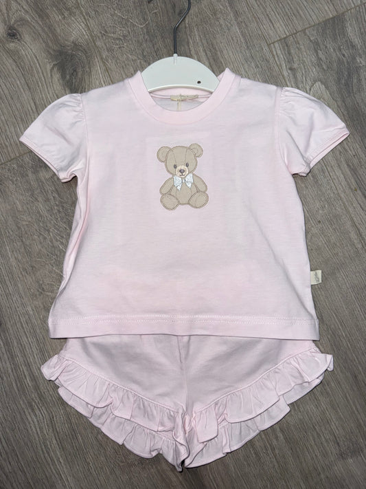 Baby Gi SS26 girls pink short set
