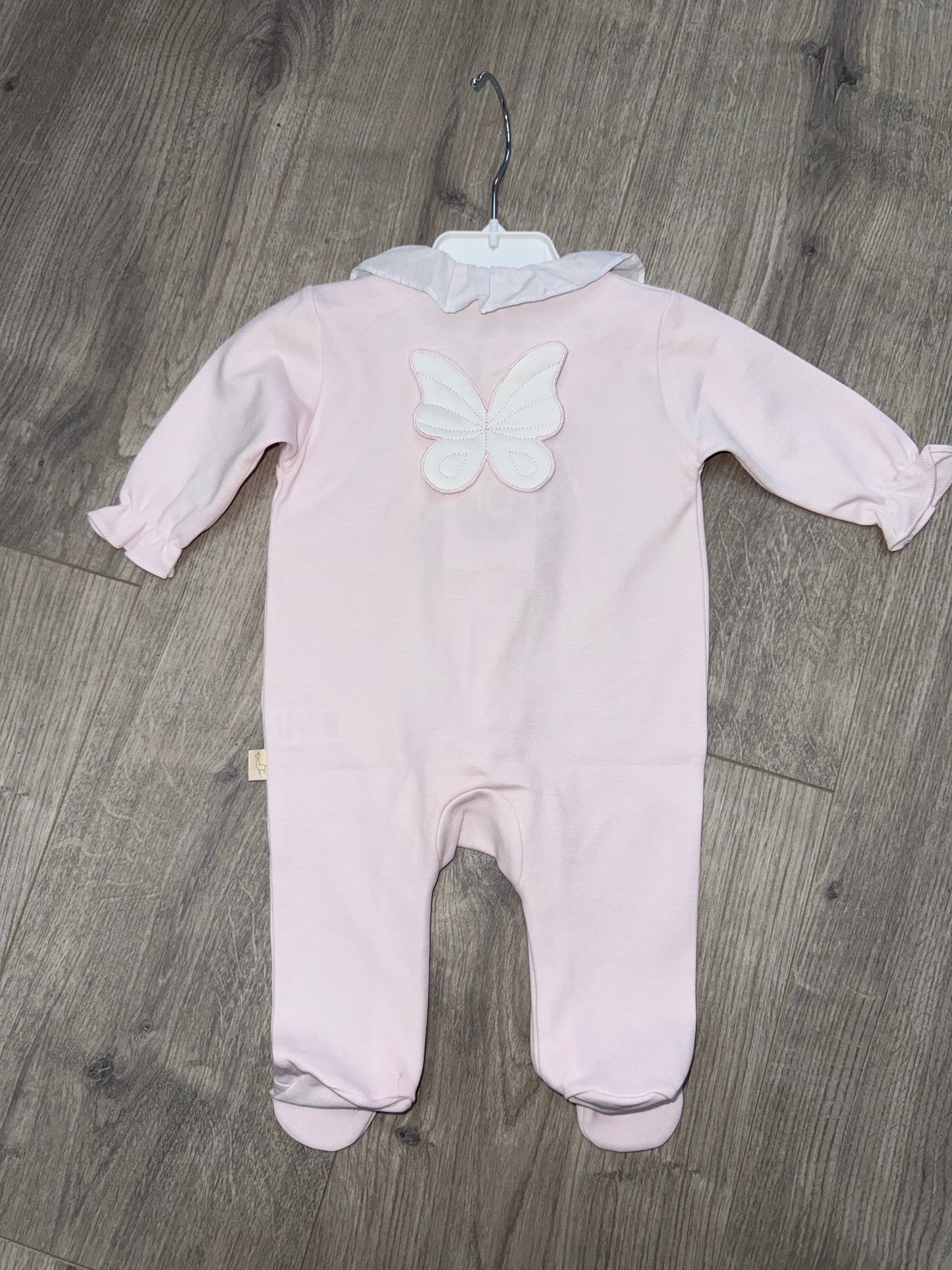 Baby Gi SS26 pink Butterfly babygrow