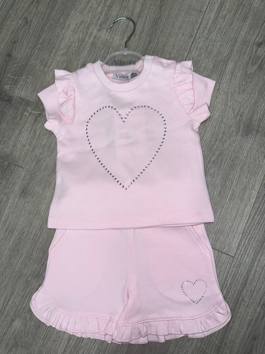 Visara love heart short set 8891