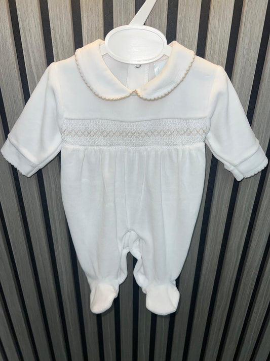 Kleo kids AW25 unisex babygrow with beige detail