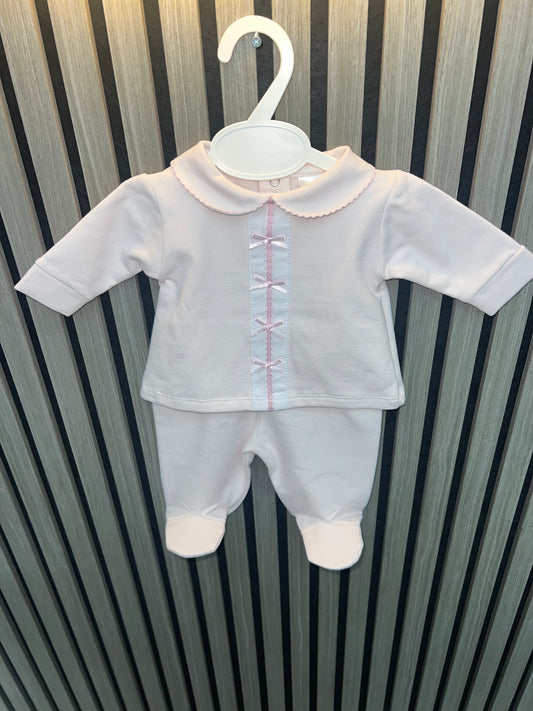 Kleo kids AW25 girls pink 2 piece with feet