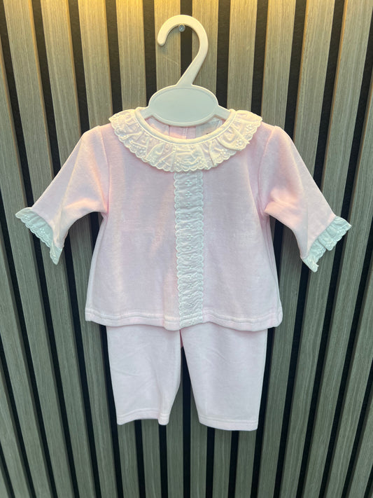 Kleo kids AW25 girls pink velour 2 piece