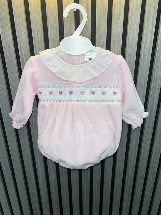 Kleo kids AW25 pink heart velour romper